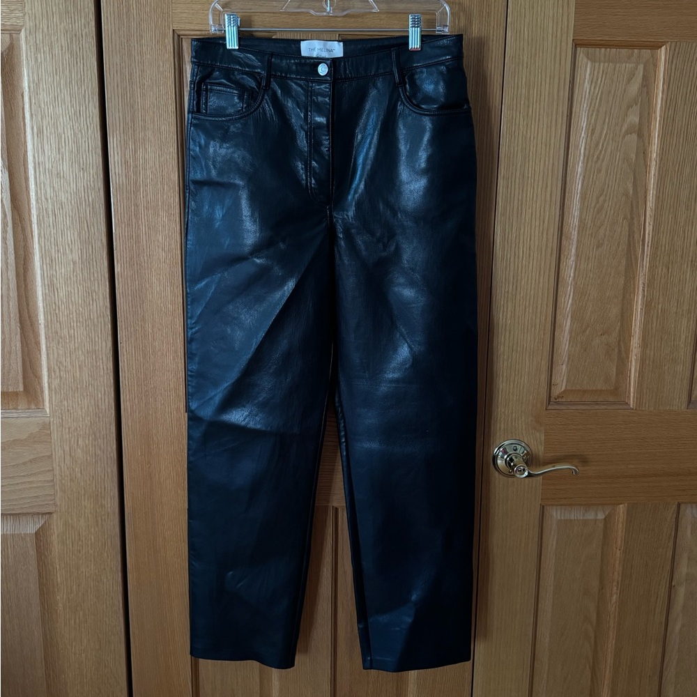 Aritzia Wilfred Melinda Black Leather Trousers